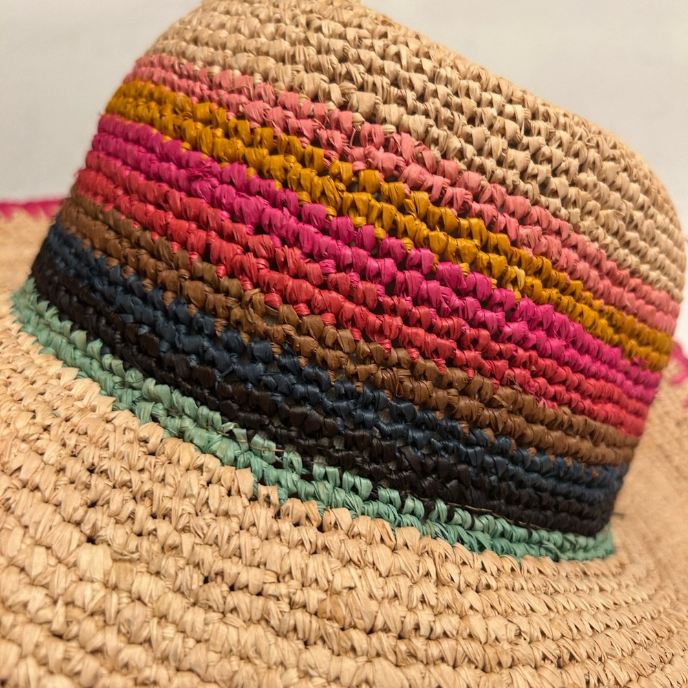 Tirabasso Raffia Rainbow Swirl Hat 🆕 - Picture 2 of 7